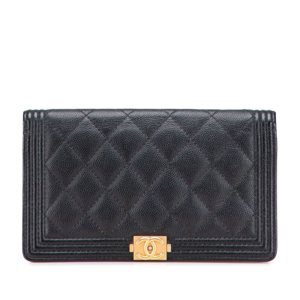 Chanel Boy Chanel Caviar Long Wallet